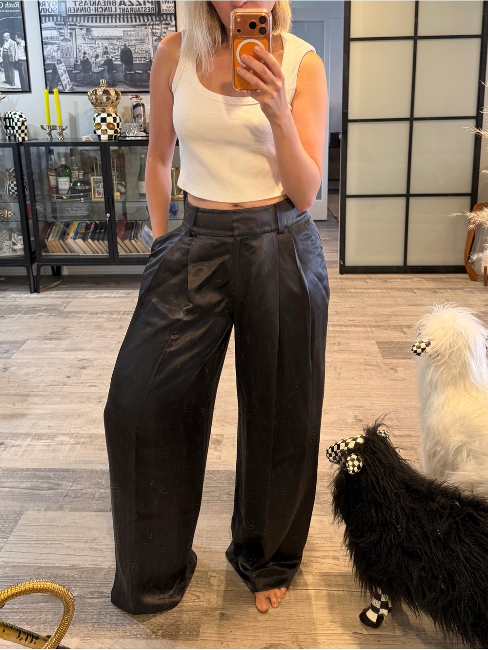 Silk-blend Wide-Leg High-Waist Pants 6